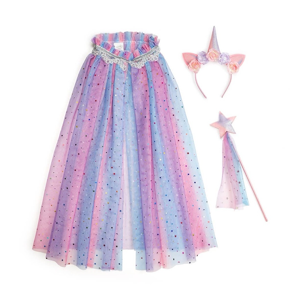 Sweet Wink Girl Dress Up Kit Unicorn Cape Wand Headband Halloween Costume